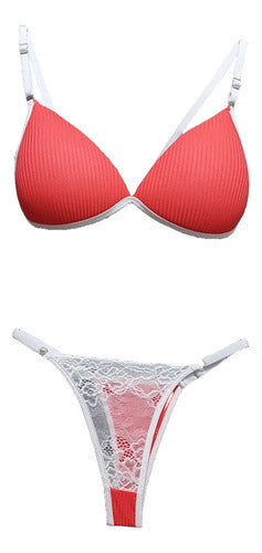 HB Soft Side Lace Bra and Morley Thong Set 0