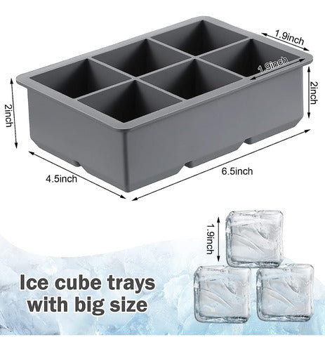 Art Home Silicone Ice Cube Tray with Lid - Large Ice Cubes for Drinks 2