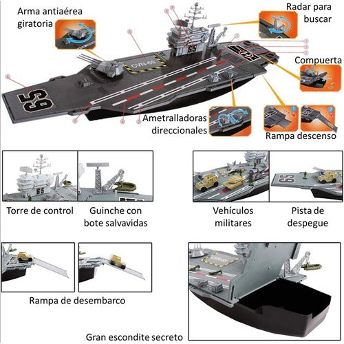 Special Forces Military Aircraft Carrier Playset for Kids - New 5