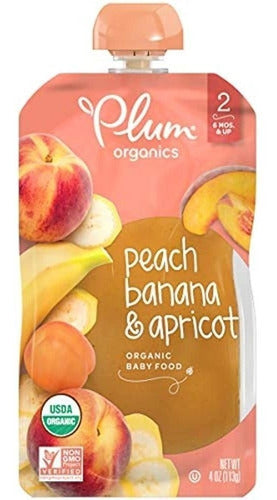 Plum Organics Stage 2 Organic Baby Food, Peach, Banana, and Apricot 0