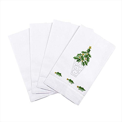 Saro Lifestyle Christmas Embroidered Towel with Tree Design 0