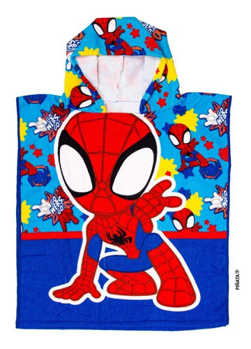 Poncho Toalla Microfibra Spiderman Super Hombre Araña Piñata 0