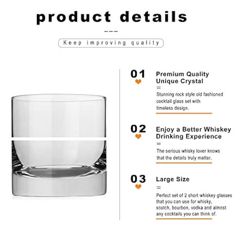 Luxu Vasos De Whisky De Cristal, 13 Oz De Base Pesada, Vasos 1