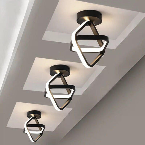 Lâmpada De Teto Led Lâmpada De Preto 22x2,5cm Branco Preto 1