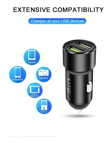 LITO Car Charger Fast Charge Dual USB Output 2.4A Premium 5