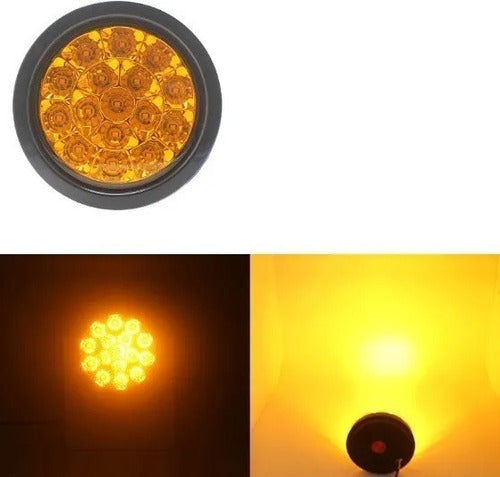 Poli Round Amber LED Tail Light Set 12V 1