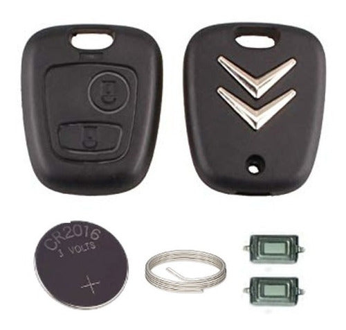 Citroen C3 2-Button Key Shell Repair Kit with Battery 0