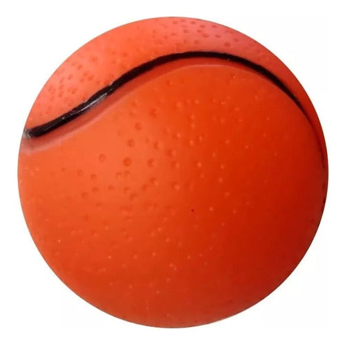 Shopfinity Squeaky Baseball Orange Stress Relief Toy for Pets 0