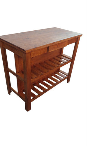 Breakfast Bar Island Table with Shelves 0