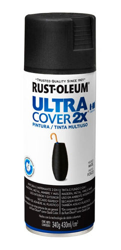 Rust-Oleum Ultra Cover 2X 340 mL Matte Black Spray Paint 0