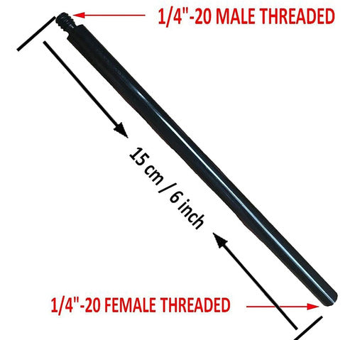 Pmsanzay Mini Extension Pole for Tripod/Monopod | Black/Metal 1