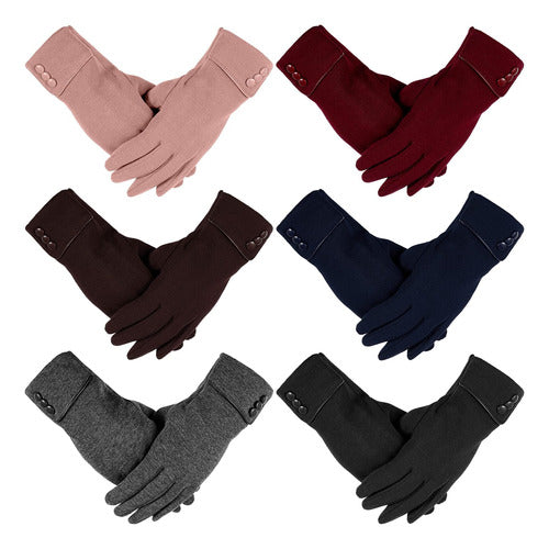 JaGely 6 Pairs of Winter Gloves for Women, Touch Screen Gloves 0
