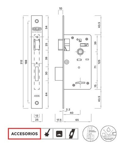 Kallay Exterior Lock 4006 | Stainless Steel Front 1