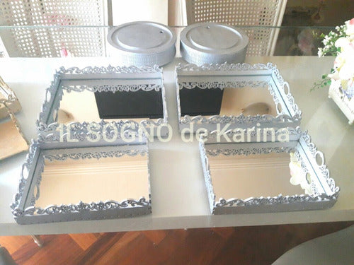 Mirrored Perforated Candy Bar Tray 26x21 2