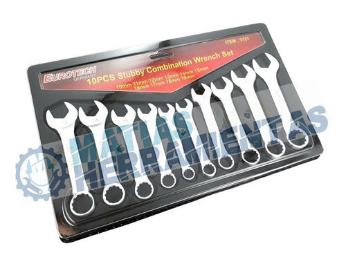 Eurotech 10-Piece Short Combined Wrench Set 10 to 19mm E1 3