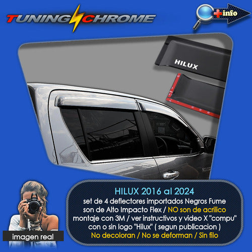 Hilux 2016-2022 Window Deflectors OEM Best Tuningchrome 2