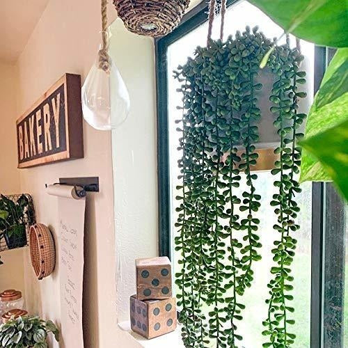 Cewor 4pcs Artificial Succulents Hanging Plants Fake String of Pearls 1