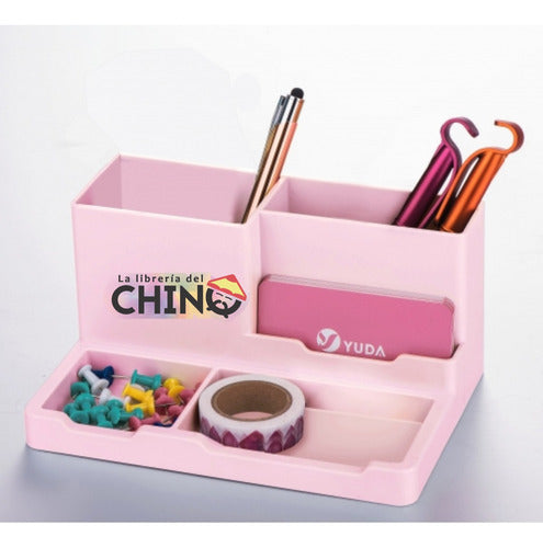 Ibi Craft Desk Organizer with 4 Dividers - Pastel Pink 0