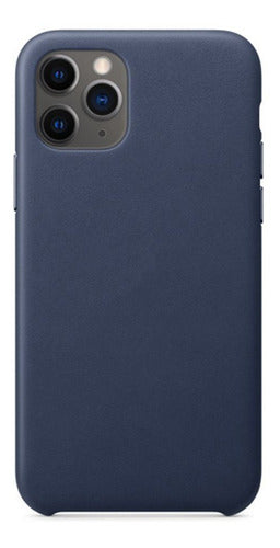 Protector Para iPhone 13 Pro Max Simil Cuero Azul 0