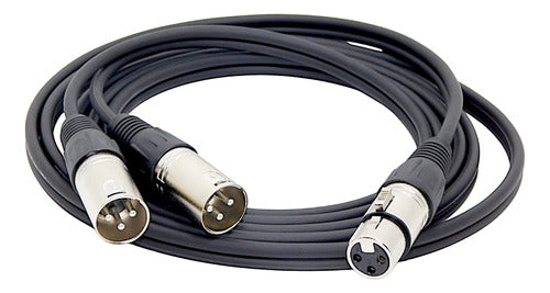 HAMC Canon XLR Female to Dual Male Balanced Cable 1 Meter 1