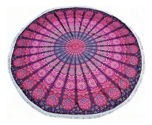 Mundo Hindú Round Mandala Yoga Blanket 3