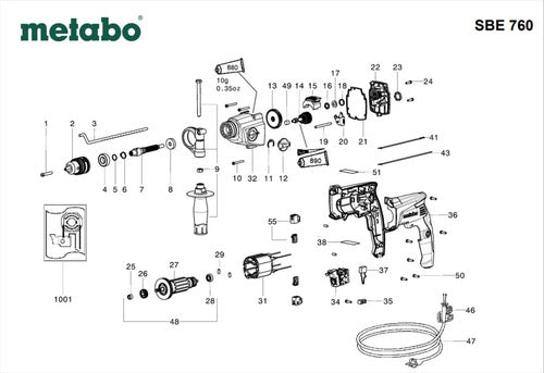 Metabo Replacement Carbon Brushes Set for SBE 760 Hammer Drill 1