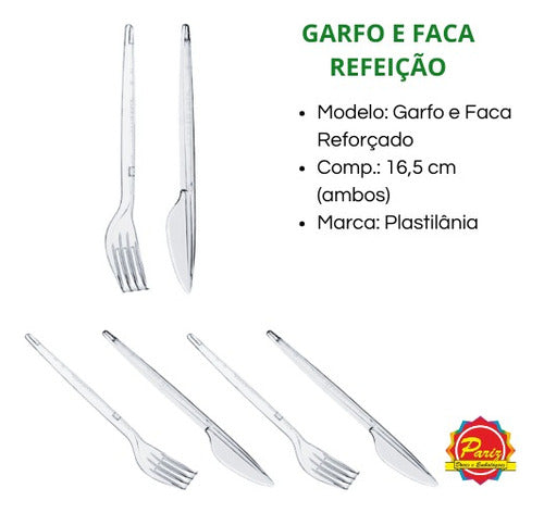 Kit 500 Garfo E 500 Facas Descartável P/ Refeição Reforçado 1