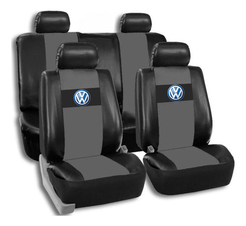 GRM Juego Fundas Cubre Asiento VW Fox- Suran Enteriza Cuerina 4