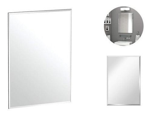 Square Mirror 70 x 70 cm Glass with Beveled Edges Bathroom 2