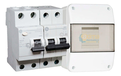 Combo Thermal Circuit Breaker + General Electric Abb 25A Breaker + 4-Module Box 0