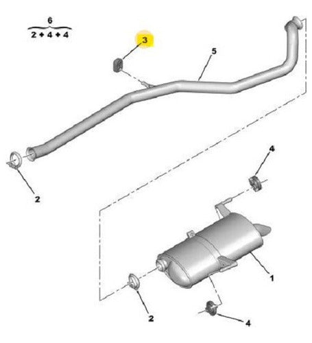 Exhaust Mount 206/207/306 Partner Berlingo Original 4