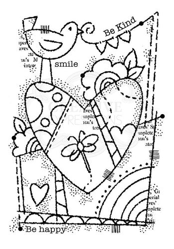 Woodware Scrapbooking Silicon Stamps Rainbow Heart Corazon 0