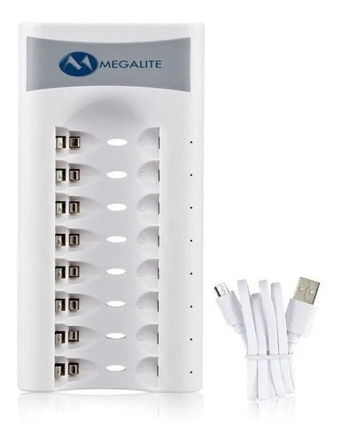 Cargador Inteligente Para 8 Pilas Aa-aaa P808-u Usb Megalite 0