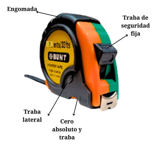 Bunt Tape Measure 5 Meters with Brake and Hook 2