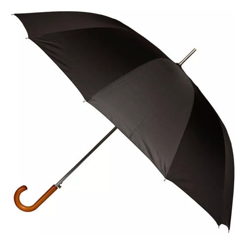 Unicross Long Umbrella with Curved Wooden Handle 0