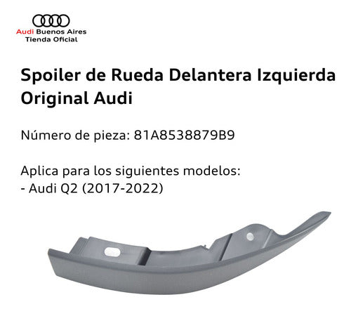 Audi Left Front Wheel Spoiler 81A-853-887-9B9 1