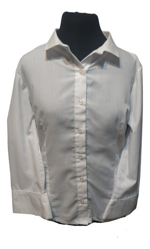 Women's White Batiste Uniform Shirt 3/4 Sleeve 1