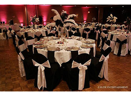 Obstal 50 Pcs Satin Chair Sashes Bows For Wedding Reception 4