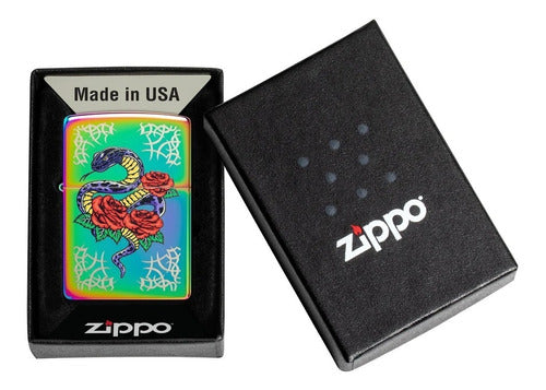 Zippo Genuine Lighter Model 48395 Rose Snake Design Warranty 1