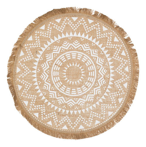 Okko Set of 6 Individual Place Mats with Fringe - 38cm Jute 0