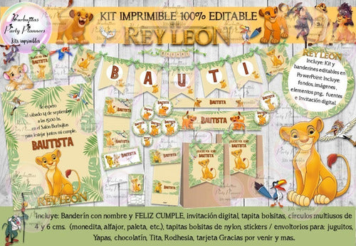 Kit Imprimible Candy Bar Nala El Rey Leon 100% Editable 0