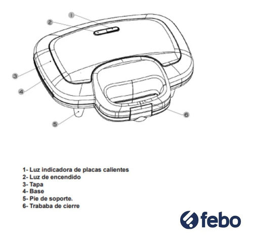 Febo Electric Sandwich Maker Toaster 2