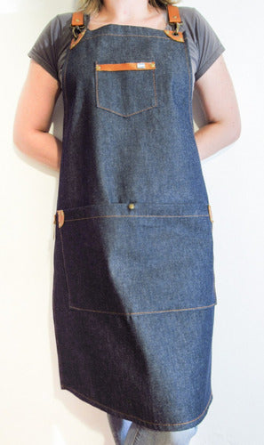 Unisex Jean and Leather Apron for Bar Chef Catering Events 1