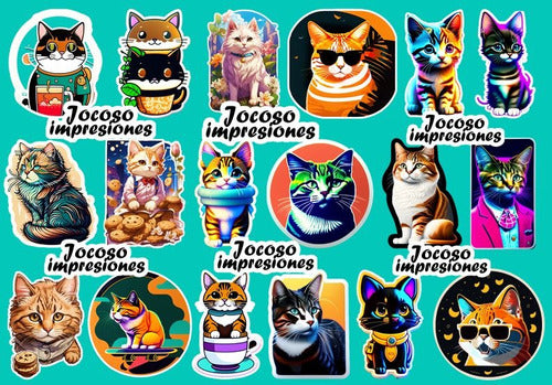 Jocosoimpresiones Cat Stickers (Water Resistant) P4 1