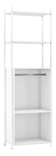 Armário Closet Metalic 001 Industrial Branco Móveis Estrela 1