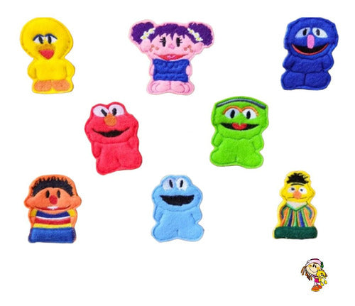 Títeres De Dedo Plaza Sésamo Set X8 Elmo Come Galletas Cute 1