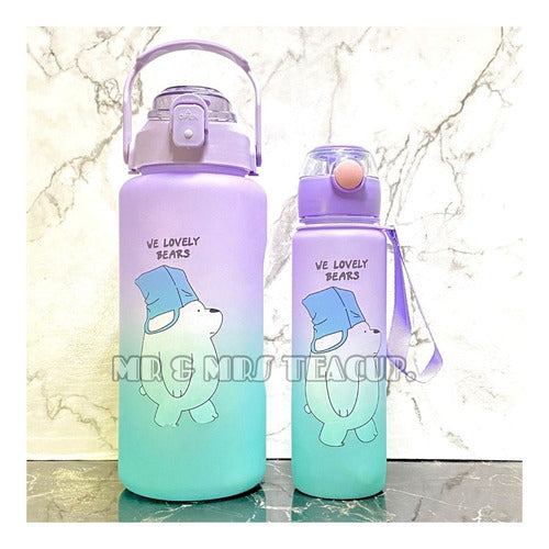 MR&MRS TEACUP Set of 2-Liter and 500 ml Bottles with Bear Designs 2