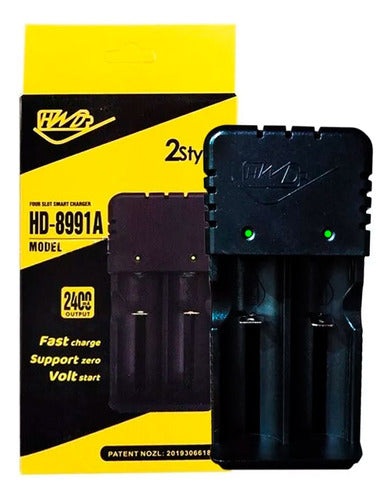 Cargador Baterias De Litio Usb Doble Medida 18650 4.2 1a2 1