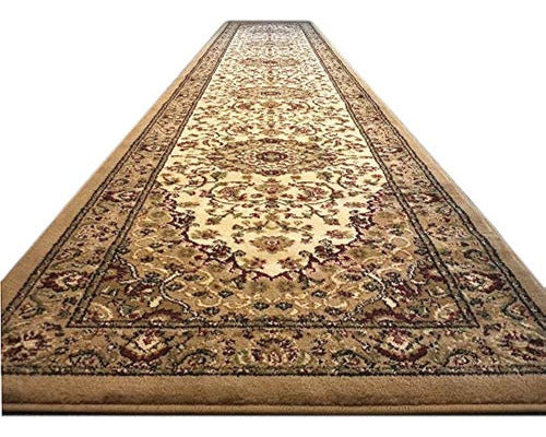 Bellagio Traditional Long Runner Area Rug Design 401 Ivory 2