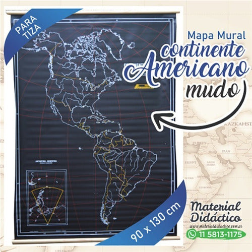 SE Continente Americano Blackboard Wall Map 1